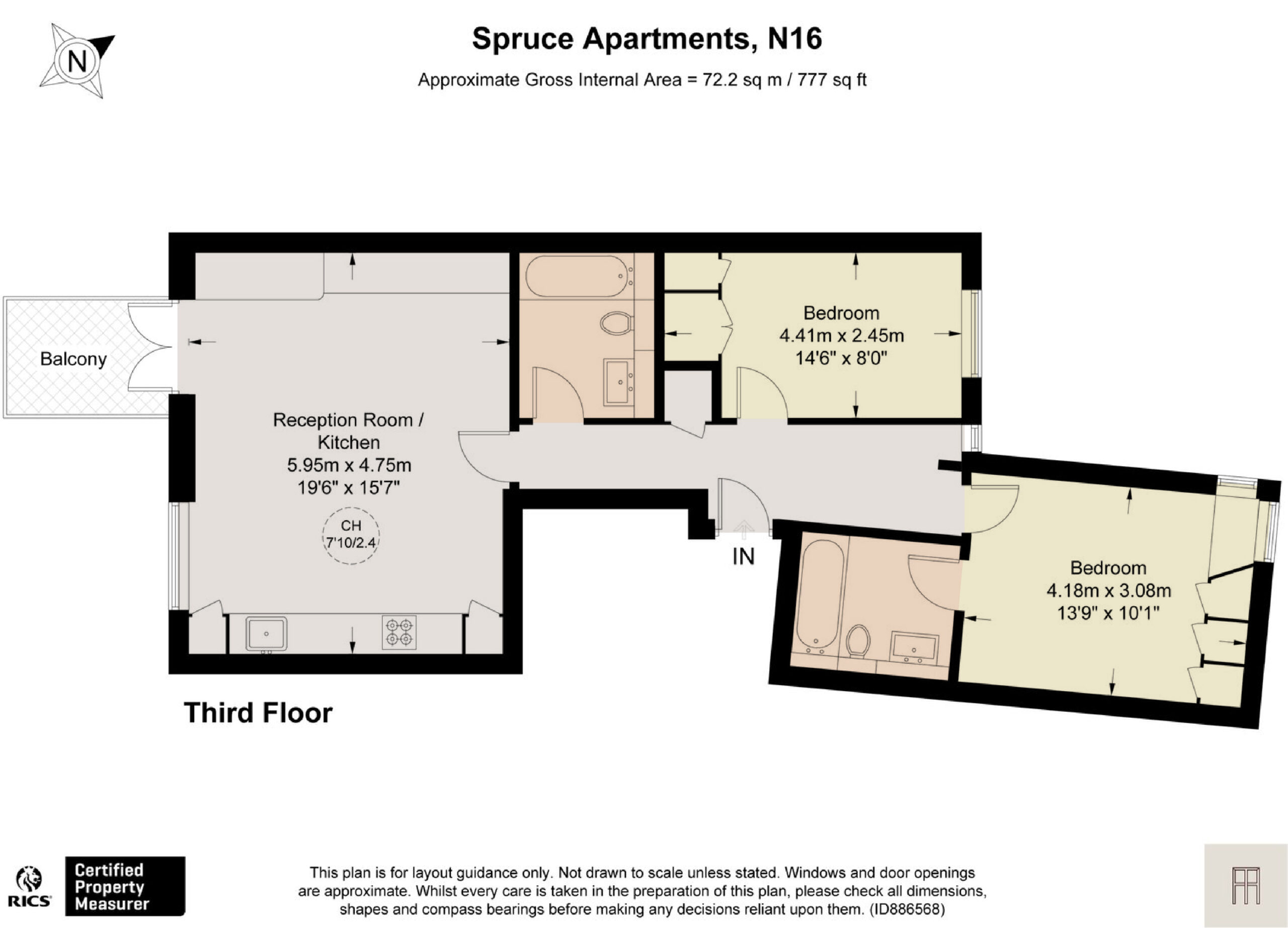 Spruce Apartments, Stoke Newington floorplan